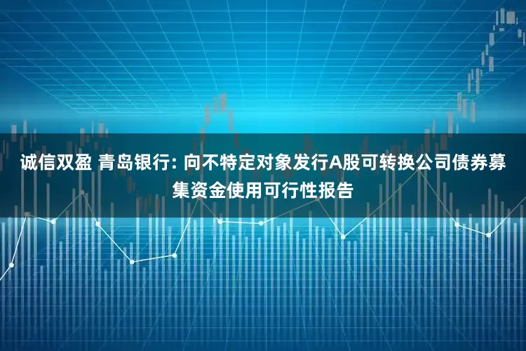 诚信双盈 青岛银行: 向不特定对象发行A股可转换公司债券募集资金使用可行性报告