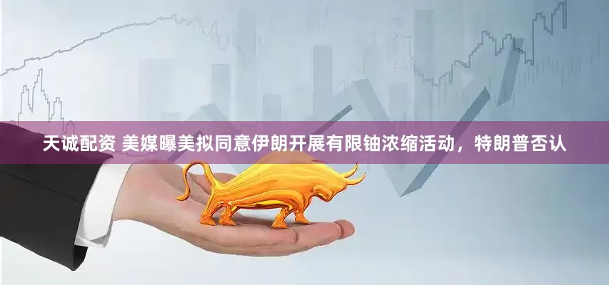 天诚配资 美媒曝美拟同意伊朗开展有限铀浓缩活动，特朗普否认