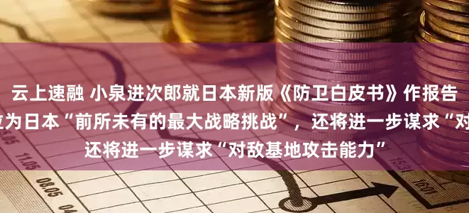 云上速融 小泉进次郎就日本新版《防卫白皮书》作报告：继续将中国定位为日本“前所未有的最大战略挑战”，还将进一步谋求“对敌基地攻击能力”